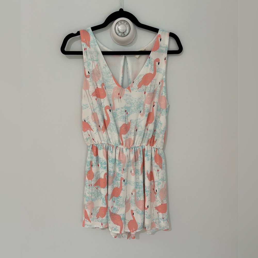 Flamingo Print Romper